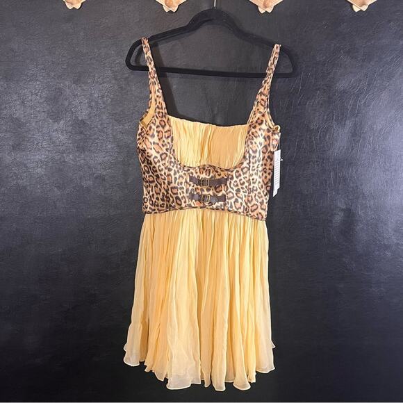 Basix II Tan And Leopard Corset Stye Dress Size‎ 10 - Picture 1 of 8